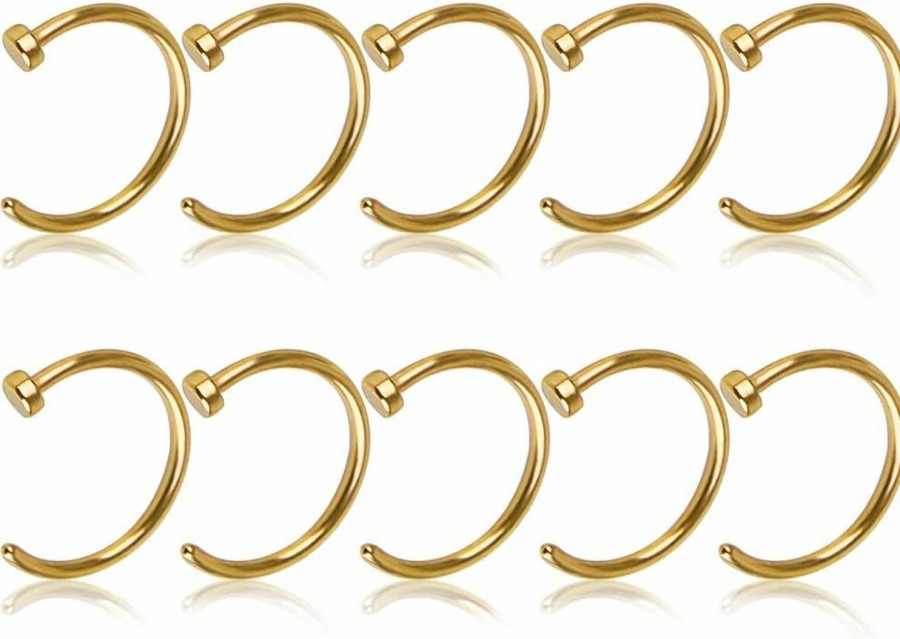 Amazon Evehap Nose Rings Hoop 20 Gauge 8Mm Nose Piercing Hoop Stainless Steel Surgical Steel Body Jewelry | Body Piercing Rings