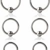 Ruifan Ruifan 6Pcs Surgical Steel Captive Bead Rings Prince Albert Pa Nipple Nose Eyebrow Tragus Lip Ear Hoop Ring Piercing 14G 8Mm,10Mm,12Mm,14Mm | Body Piercing Rings