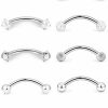 SCERRING Scerring 10-40Pcs 16G Stainless Steel Eyebrow Piercing Jewelry Helix Daith Earrings Lip Septum Ring Studs Opal Cubic Zirconia Barbell 8Mm 10Mm | Body Piercing Rings