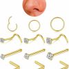 AMASIS 18G Nose Rings Hoop And 20G Nose Studs Sets For Women Men Girls,Hypoallergenic 316L Surgical Stainless Steel Hinged Clicker Segment Nose Rings Hoop Helix Cartilage Daith Tragus Sleeper Earrings Silver Gold Black L Shape/Corkscrew/Straight Nose Studs Real Body Piercing Jewelry | Body Piercing Rings