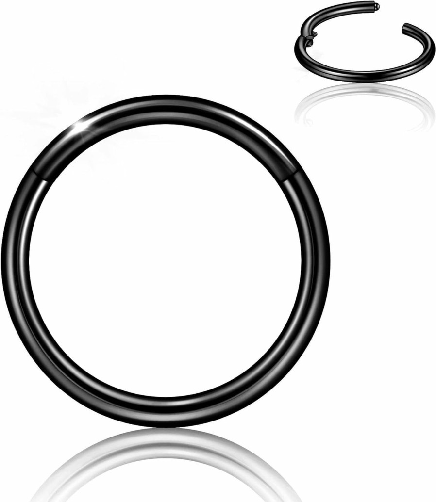 Ldurian Ldurian Hypoallergenic Nose Ring Hoops - Surgical Steel Septum Cartilage Ring - 20G 18G 16G 14G Diameter 5Mm To 16Mm Body Piercing Lip Rings Jewelry | Body Piercing Rings