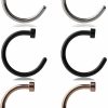 Ruifan Ruifan 6-12Pcs Stainless Steel Body Jewelry Piercing Earrings Nose Hoop Ring Uni 18 Gauge 5/16\"(8Mm) | Body Piercing Rings