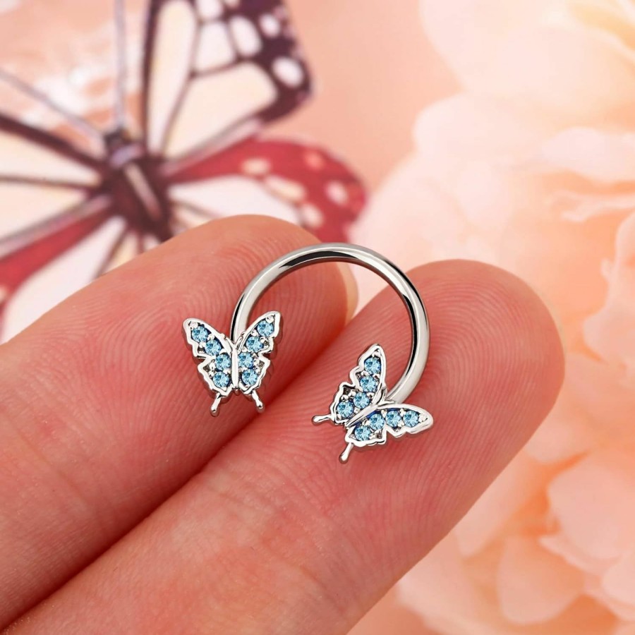 Jewseen Jewseen 16G Septum Ring Butterfly Septum Jewelry Cz Septum Piercing Jewelry Cartilage Earring Helix Conch Daith Piercing Jewelry Cartilage Hoop For Women Men | Body Piercing Rings