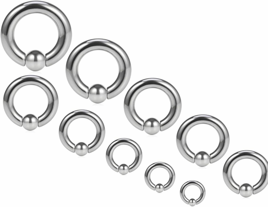 Ocptiy Ocptiy 0G 4G 2G 6G 8G 12G 14G 16G 18G 20G Septum Ear Earrings Gauges Stretching Piercing Kit 316L Surgical Steel Internally Threaded Pierced Body Jewelry For Women 10Mm 12Mm 14Mm 16Mm | Body Piercing Rings