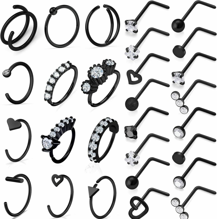 Tkzndnm Tkzndnm Nose Rings Nose Rings Hoops Nose Studs Nose Piercings Double Nose Ring For Single Piercing Nose Piercing Jewelry Double Hoop Nose Ring Nose Rings Studs Nose Rings For Women Hoop Nose Ring | Body Piercing Rings