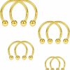 SCERRING Scerring 8Pcs 16G Stainless Steel Nose Septum Horseshoe Earring Eyebrow Septum Lip Helix Tragus Piercing Ring 6-12Mm | Body Piercing Rings