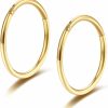 Lantine Gold Hinged 20G 18G 16G Nose Rings Hoops 6Mm 8Mm 10Mm 12Mm 14Mm 16Mm Septum Ring Clicker Cartilage Helix Hoop Earrings Set | Body Piercing Rings