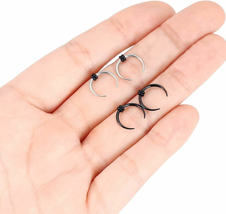 Longbeauty Longbeauty 14G 16G Pincher Septum Rings C Shape Buffalo Stainless Steel Horseshoes Nose Ring Taper Kit Septum Piercing Jewelry With O-Rings For Women Men | Body Piercing Rings