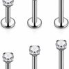 Ocptiy Ocptiy 20G 18G 16G G23 Titanium Lip Labret Monroe Medusa Nose Rings Studs Hypoallergenic Tragus Cartilage Helix Earrings Studs Piercing Jewelry For Women Men 6Mm 8Mm 10Mm | Body Piercing Rings