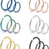 WDEFYUO Wdefyuo 20G Stainless Steel Hoop Nose Ring Cartilage Ring Set 18Pcs In 6 Colors For Men And Women | Body Piercing Rings