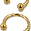 FINE4U Fine4U Septum Ring 16G Titanium 8Mm 10Mm - Astm F136 Titanium Horseshoe Nose Rings For Septum, Daith, Rook, Helix | Body Piercing Rings