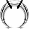 Pierced Owl 6-00Ga Stainless Steel Large Gauge Basic Septum Pincher Rings With 2 Black O-Rings | Body Piercing Rings