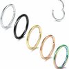 Aumeo Aumeo 14G 16G 18G 20G Nose Ring Hoop Stainless Steel Hinged Segment Ring Hoop Nose Clicker Ring Tragus Helix Cartilage Daith Rook Earring Piercing Jewelry For Women Men | Body Piercing Rings