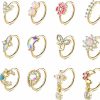 Dochais Dochais 12Pcs Nose Rings Hoop Dangle Nose Rings Nose Piercing Kit Heart Moon Flower Cartilage Earrings Nose Piercing Jewelry For Women Men Silver Gold | Body Piercing Rings