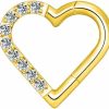 MEIZIQL 16G G23 Titanium Daith Piercing Jewelry Cz Heart Daith Earrings Nose Ring 8Mm Cartilage Tragus Helix Piercing Silver Gold Hypoallergenic Body Piercing Jewelry For Women Girls Men | Body Piercing Rings