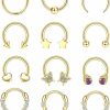 THUNARAZ Thunaraz 16G 10Mm Septum Rings For Women Men Surgical Steel Septum Jewelry Horseshoe Hoop Septum Piercing Jewelry | Body Piercing Rings