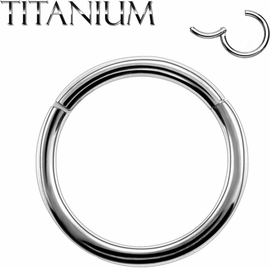 BodyJ4You Bodyj4You Piercing Ring Hinged Clicker Hoop Implant Grade Titanium 14G 16G 18G 20G Nose Septum Tragus Daith Ear | Body Piercing Rings