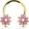 Jewseen Jewseen Flower Septum Rings 16G Septum Jewelry Floral Cartilage Earring Gold Helix Piercing Jewelry Daith Conch Piercing Jewelry Hoop Earring For Women Men | Body Piercing Rings