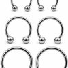 Vsnnsns Vsnnsns 14G 16G G23 Titanium Septum Rings Nose Rings Hoop Horseshoe Rings Septum Piercing Jewelry Helix Daith Cartilage Tragus Earrings Lip Eyebrow Rings Piercing Jewelry For Women Men 8Mm - 16Mm | Body Piercing Rings