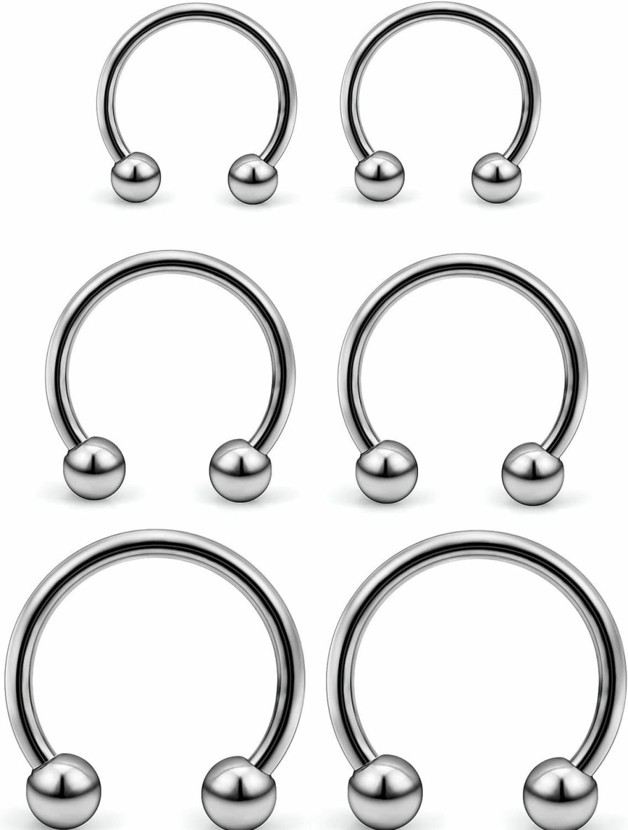 Vsnnsns Vsnnsns 14G 16G G23 Titanium Septum Rings Nose Rings Hoop Horseshoe Rings Septum Piercing Jewelry Helix Daith Cartilage Tragus Earrings Lip Eyebrow Rings Piercing Jewelry For Women Men 8Mm - 16Mm | Body Piercing Rings