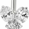 AVORA Avora 10K Gold Simulated Diamond Cz Dangling Butterfly Belly Button Ring Body Jewelry (14 Gauge) | Body Piercing Rings