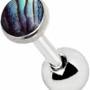 Amelia Fashion Amelia Fashion 16 Gauge Colorful Abalone In Resin Tragus/Cartilage Earring Stud 316L Surgical Steel | Body Piercing Rings