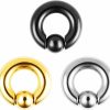 Casvort Casvort 2 Pcs 316 Stainless Steel Piercing Captive Hoop Rings Tragus Ear Tunnels Ear Hanger Weight Ear Gauges Body Jewelry 2G-00G | Body Piercing Rings