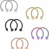 Ruifan Ruifan 10-24Pcs 16G Surgical Steel Nose Septum Horseshoe Hoop Earring Eyebrow Tragus Lip Piercing Ring | Body Piercing Rings