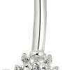 AVORA Avora 10K Gold Simulated Diamond Cz Open Sunburst Belly Button Ring Body Jewelry (14 Gauge) | Body Piercing Rings