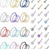 LOAYHOAY Loayhoay 60Pcs 20G Stainless Steel Nose Rings Hoop For Women Men Colorful L Shape Nose Studs Cz Heart Hypoallergenic Nose Piercing Jewelry | Body Piercing Rings