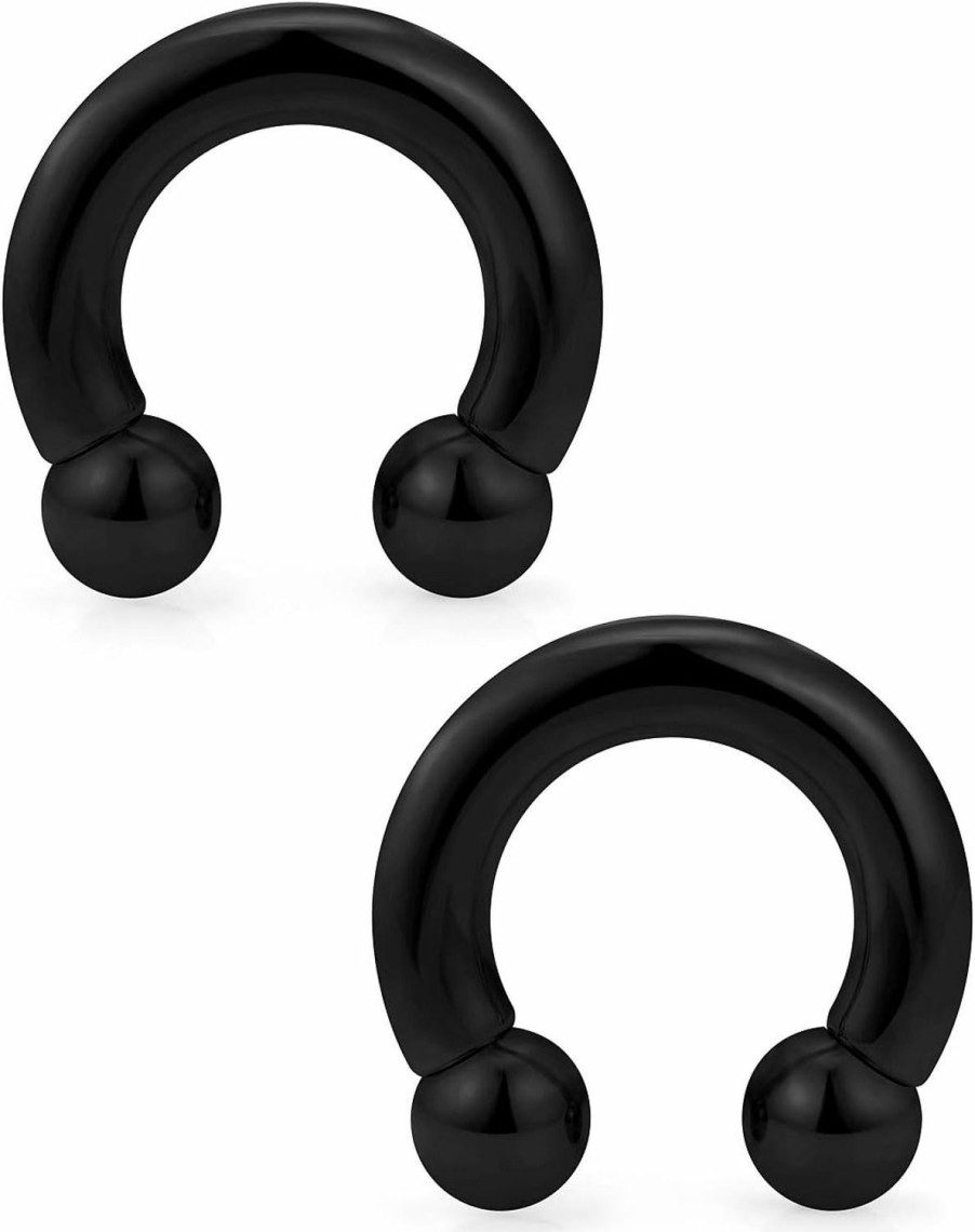 Ftovosyo Ftovosyo Pa Ring Internally Threaded Circular Barbells Horseshoe Large Septum Ring Ear Gauges Earrings 2G 4G 6G 8G 12Mm/16Mm 316L Surgical Steel Pierced Body Jewelry For Women Men | Body Piercing Rings