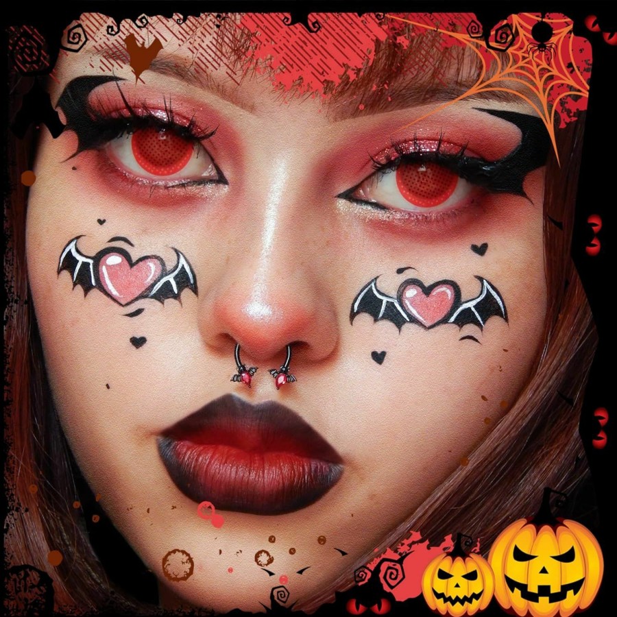 Melighting Melighting Septum Rings 16G Black Bat Septum Jewelry Halloween Daith Earrings Clear Red Cz Surgical Steel 316L Tragus Piercing Jewelry Helix Earrings For Women Men | Body Piercing Rings