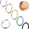 MILACOLATO Milacolato 5Pcs G23 Titanium Nose Rings Hoops 16G/18G/20G Septum Hinged Nose Rings Clicker Rings For Lip Cartilage Daith Helix Rook Tragus Ear Lobe Earrings Conch Piercing Jewelry Hypoallergenic Nose Rings For For Women Men 6Mm/8Mm/10Mm/12Mm | Body Piercing Rings