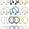 Hoeudjo Hoeudjo 24Pcs 14G 16G 20G Surgical Steel Horseshoe Captive Bead Nose Septum Hoop Rings Eyebrow Lip Ear Tragus Cartilage Nipple Piercing Jewelry For Women Men 8Mm 10Mm 12Mm 14Mm 16Mm | Body Piercing Rings