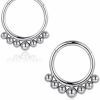 Lantine 10Mm 8Mm Teardrop Septum Ring 16G 316 Stainless Steel Ball Snake Daith Piercing Jewelry Hinged Clicker Rook Snug Tragus Cartilage Hoop Earring | Body Piercing Rings